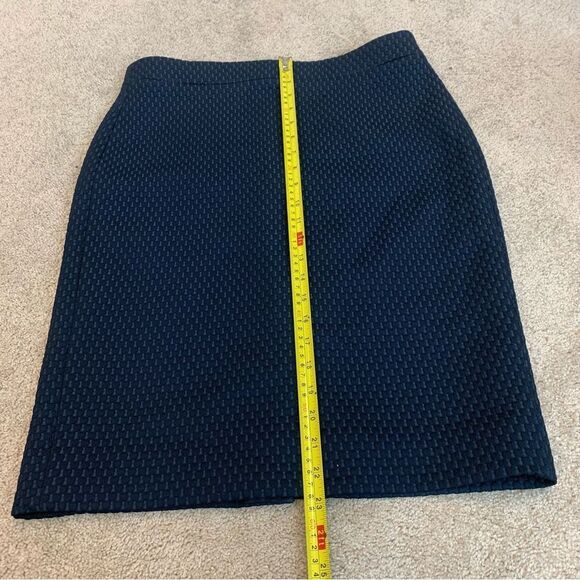 J Crew navy blue textured pencil skirt Sz 6 - Picture 8 of 11